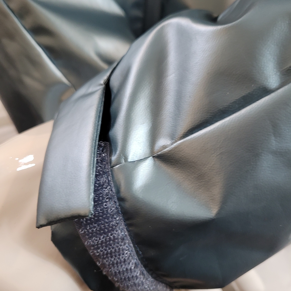 Metallic Teal Hooded Rain Jacket - Picture 4 of 12